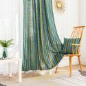 Cross-border Amazon curtains, finished Japanese art stripes, semi-shading, cotton and linen partition in the bedroom, kitchen coffee curtain