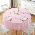 Factory direct sale diameter 210230cm big round tablecloth European style gilded PVC round table cloth water and oil proof tablecloth 