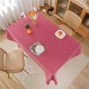 Simple tablecloth linen cotton thickened plain plain tea table cloth linen waterproof conference table rectangular tablecloth table 