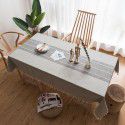 Cross border source Japanese imitation cotton and linen tassel embroidered tablecloth rectangular household tablecloth wholesale 