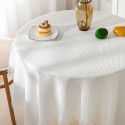 French ins style white table cloth Japanese tea table table cloth Net red photo round table cloth cotton linen table mat cover 