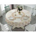 Factory direct sale diameter 210230cm big round tablecloth European style gilded PVC round table cloth water and oil proof tablecloth 