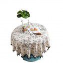 Yimanqiyun tablecloth rose printing tablecloth cotton and linen round cloth small round table INS style 