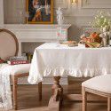 French retro white tablecloth American ins small fresh rectangular table cloth art household living room tea table cloth 