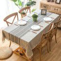 INS Nordic jacquard imitation cotton and linen embroidery tassel lace geometric rectangular tea table table cloth tablecloth wholesale 