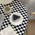 Ins net red black and white checkerboard color contrast tablecloth desk table furniture cafe home stay soft background cloth 