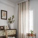 Cloth father curtain American Bohemian cotton and hemp printed geometric perforated shading bedroom window kitchen finished curtain