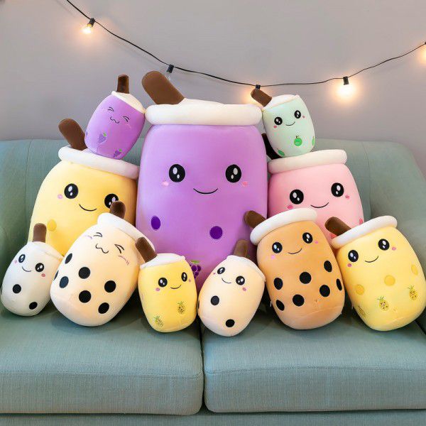 Simulated fruit milk tea cup pillow plush toy large pearl milk tea doll doll gift cross-border trade 