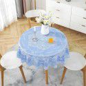 Factory direct sale diameter 210230cm big round tablecloth European style gilded PVC round table cloth water and oil proof tablecloth 