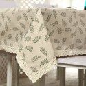 Modern simple polyester cotton fresh green olive branch lace tablecloth tea table table cloth tablecloth cover 