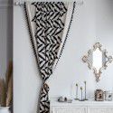 Imanqiyun curtain, finished cotton linen printing, black geometric curtain, semi shading kitchen curtain, floating window