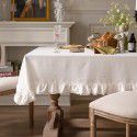 French retro white tablecloth American ins small fresh rectangular table cloth art household living room tea table cloth 