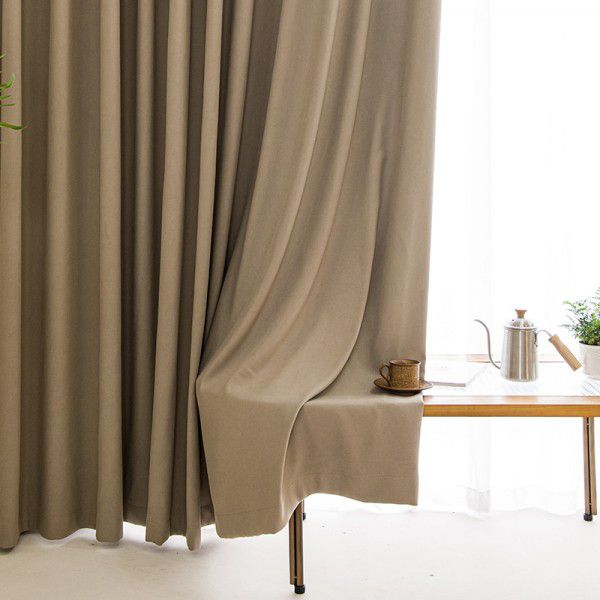 Customized Mousse cotton linen curtain, living room, children's room, French window, sunshade curtain, modern and simple 