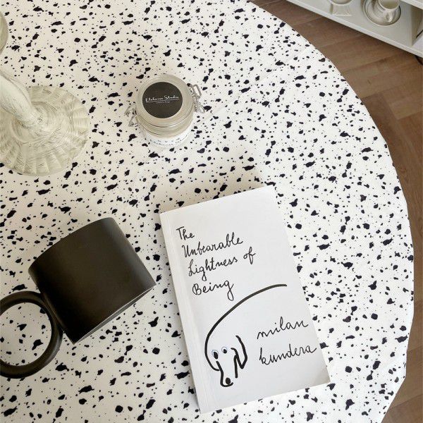 Modern simple ins style speckled ink tablecloth rectangular tablecloth round tablecloth tablecloth cover cloth table mat cloth 