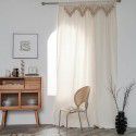 Cloth father curtain, solid color, cotton, linen, triangle, tassel, bedroom, living room, floating window, semi shading partition curtain, decorative curtain