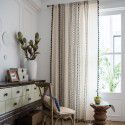 Imanqiyun curtains, finished cotton and linen kitchen curtains, bohemian style black and white printing window curtains