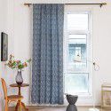 Country Curtain Finished Rod Vintage Jacquard Stripe Wave Navy Cottage Kitchen Shade