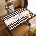 Vintage chessboard leather table mat waterproof oil proof table mat wash free hot resistant table cloth tea table desk desk mat 