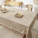 Japanese style quiet wind milk tea color tablecloth ins wind thickened cotton and linen cloth art advanced sense light luxury table square tablecloth 