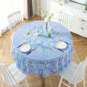 Factory direct sale diameter 210230cm big round tablecloth European style gilded PVC round table cloth water and oil proof tablecloth 