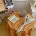 Ins The same Korean style fresh and plain plaid table cloth picnic mat vintage art tea table cloth photo prop cloth 