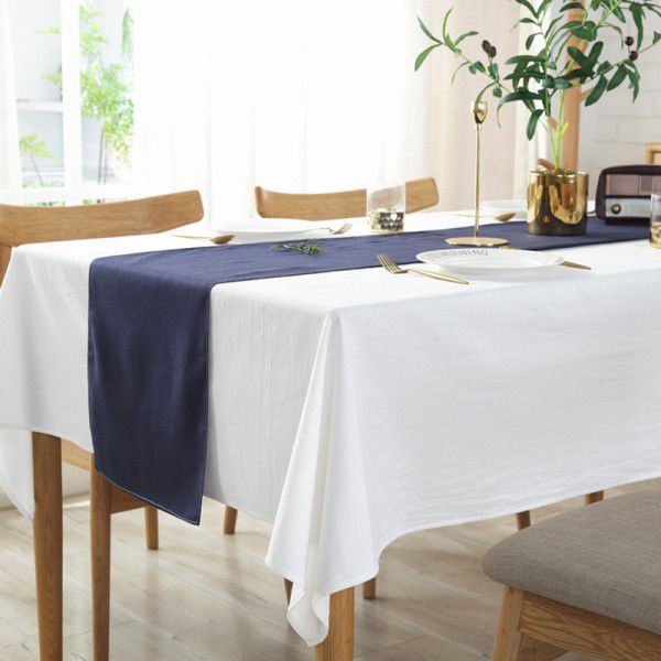 INS style minimalist white pleated cotton shooting background cloth Hotel restaurant decorative tablecloth Table cloth customization 