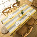 INS Nordic waterproof jacquard imitation cotton and linen embroidered tassel tablecloth lace geometric rectangular table tea table tablecloth 