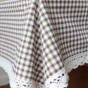 Cotton and linen table cloth, simple lattice, Nordic desk, student dormitory, square lace, cute computer table cloth 