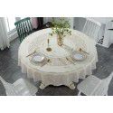 Factory direct sale diameter 210230cm big round tablecloth European style gilded PVC round table cloth water and oil proof tablecloth 