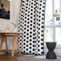 Cross border Amazon Nordic INS style simple and versatile black-and-white dot balcony window curtain