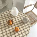 Korean ins beige big grid table cloth dormitory decoration coffee shop home stay hanging cloth picnic cloth cushion chic lawn 