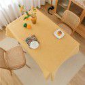 Simple tablecloth linen cotton thickened plain plain tea table cloth linen waterproof conference table rectangular tablecloth table 