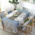 INS Nordic waterproof jacquard imitation cotton and linen embroidered tassel tablecloth lace geometric rectangular table tea table tablecloth 