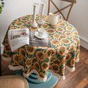 Yimanqiyun American tablecloth jacquard sunflower tablecloth round thick tablecloth directly supplied by the factory 