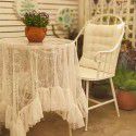 Cross border French rococo ruffle tablecloth American lace ins style hood net red European square table cloth 