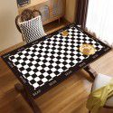 Vintage chessboard leather table mat waterproof oil proof table mat wash free hot resistant table cloth tea table desk desk mat 