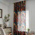 Finished curtains Bohemian farmhouse style dreamy printing kitchen curtain translucent bedroom fabric window partition curtain