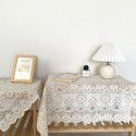 Ins hook flower tablecloth bedside cover retro art home soft tea table mat table mat Korean blogger chic 