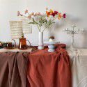 French Orange Solid Table Cloth European Vintage Food Dessert Background Table Cloth Living Room Log Tea Table Table Cover Table Cloth Pad 