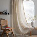 Imanqiyun curtain finished Waffle solid color American kitchen curtain polyester cotton semi shading curtain directly supplied by the manufacturer