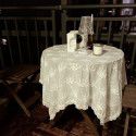 Garden tablecloth French ins style white lace retro luxury round table cloth table cloth balcony tea table cloth 