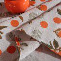 Lexuan Xiu New Nordic Autumn Orange Cotton Linen Vintage Used Printing Rectangular Table Cloth Table Cloth Wholesale Factory 