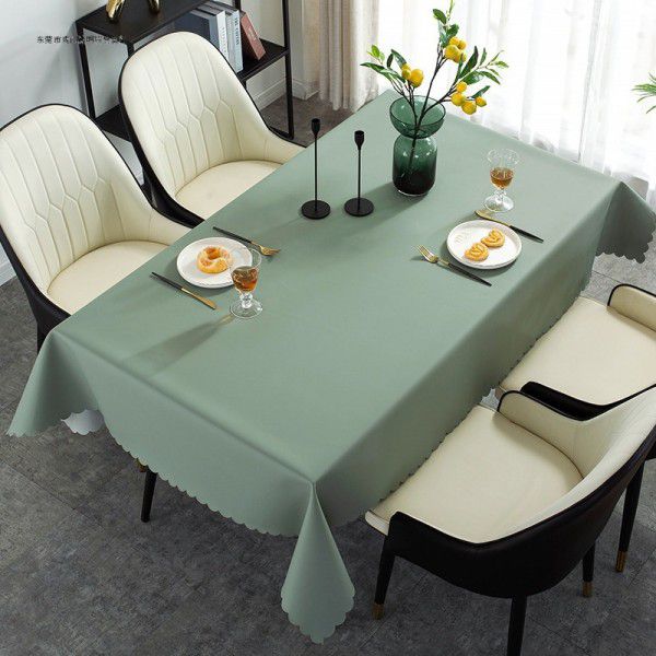 Table cloth waterproof, oil proof, hot proof, wash free table cloth rectangular tea table cloth feels light and luxurious table cloth 