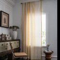 Cloth father curtain American Bohemian cotton and hemp printed geometric perforated shading bedroom window kitchen finished curtain