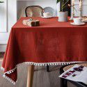 Yimanqiyun Solid INS Orange Christmas Day Table Cloth Plain Table Cloth Washed Cotton Household Rectangle 