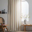 Imanqiyun curtain finished Waffle solid color American kitchen curtain polyester cotton semi shading curtain directly supplied by the manufacturer