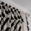 Imanqiyun curtain, finished cotton linen printing, black geometric curtain, semi shading kitchen curtain, floating window