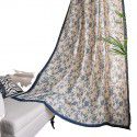 Imanqiyun curtain, finished cotton linen kitchen curtain, American blue rose flower print window, semi-shading