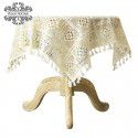 French Lace Table Cloth Vintage Hand crocheted Woven American Garden Table Table Cloth Desk ins Girl Nordic 