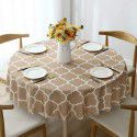 Cross border Moroccan pearl shaped round table cloth, waterproof, oil draining, hot resistant polyester digital printing, modern simple tablecloth 